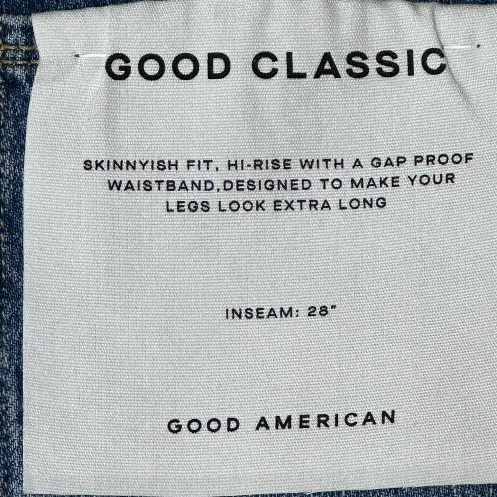 Good American Good Classic Jeans High Rise Skinnyish Fit Women’s 4/27 Blue NWT - Picture 9 of 12